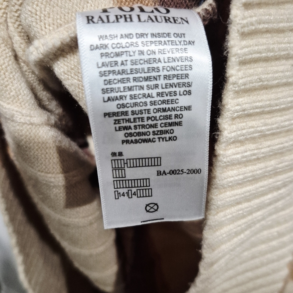 Polo Ralph Lauren Men's Ribbed Striped Rugby Polo Sweater Size Large - Picture 6 of 6
